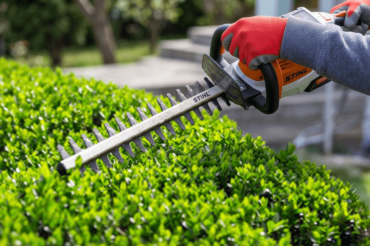 Precision shrub pruning in action